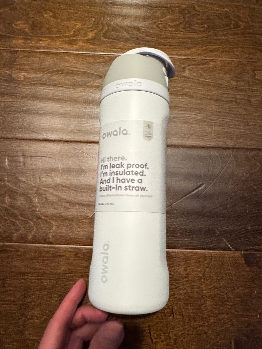 Owala 24oz Insulated Water Bottle with Built-In Straw in All White